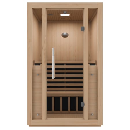 Steamspa 2-Person Carbon FAR Infrared Hemlock Wooden Indoor Sauna Room with LED Touch Control Panel SC-SS0011-0S