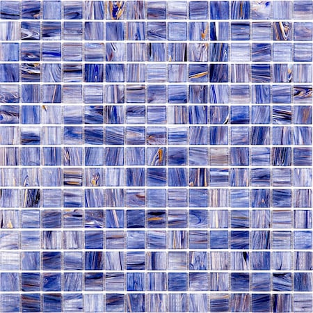Apollo Tile Celestial 12 in. x 12 in. Glossy Blue and White Glass Mosaic Wall and Floor Tile 20 sqft/case, 20PK APLST88BL540A