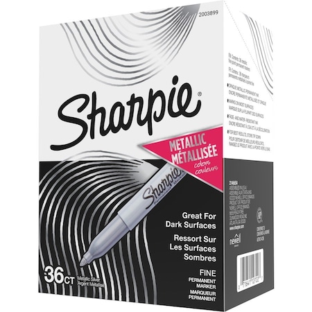 Sanford Permanent Marker, Metallic Silver, Fine Tip, 36 PK 2003899