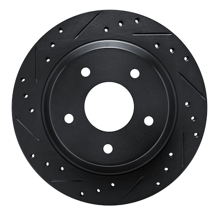 Dynamic Friction Co DFC Brake Rotor - Drilled and Slotted - Black 633-47015L