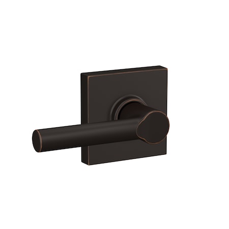 Schlage Residential Broadway Lever with Collins Rose Passage Lock with 16080 Latch and 10027 Strike Aged Bronze Finish F10BRW716COL