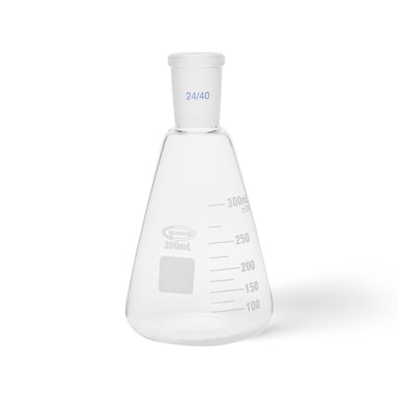 United Scientific Erlenmeyer Flasks, With Joint, 300 mL, Joint Size 24/40, 2PK UNJTERFL300