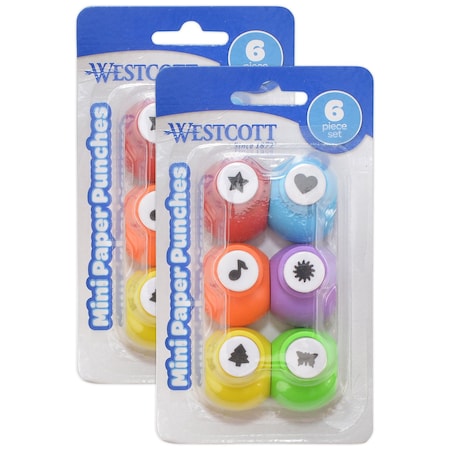 Westcott Mini Paper Punches, 12PK 17971
