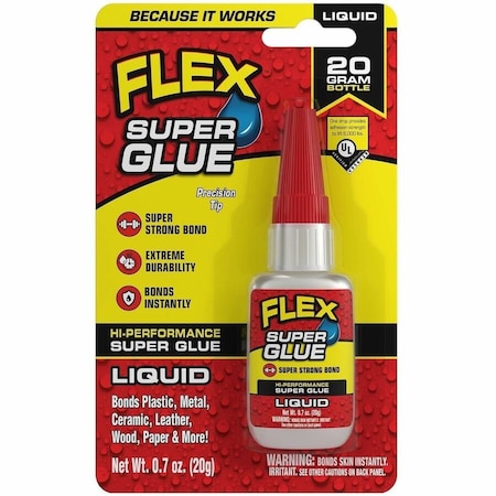 Flex Seal Super Glue, Clear, 0.7 oz. (20g), 8 PK SGLIQB20
