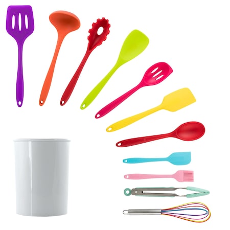 Megachef Mulit-Color Silicone Cooking Utensils, Set of 12 MGSP-901