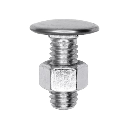 Auveco Bumper Bolt 3/8in-16 x 1in Stainless Steel Cap Pan Head with Nut, 25PK 11615