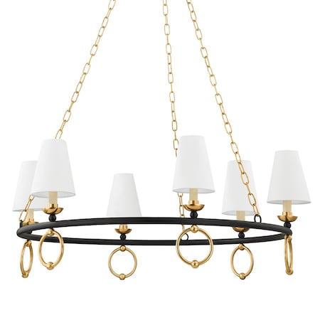 Mitzi Ariel Okin X Haverford 6 Light Chandelier 9.25 In. Aged Brass H757806-AGB/TBK