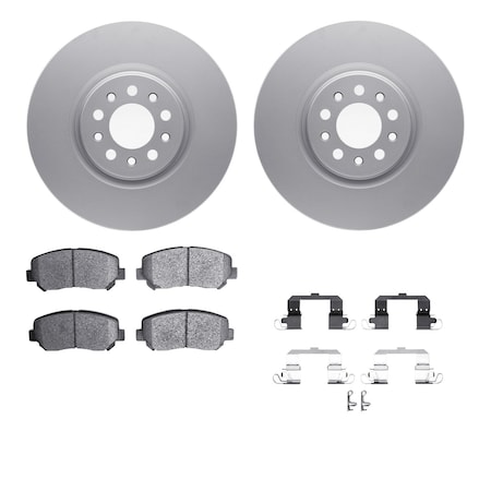 Dynamic Friction Co DFC GEOSPEC Coated Rotors with 5000 Brake Pads - Ceramic and Hardware 4512-42062