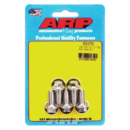 Arp 623-0750 0.37-16 x 0.75 in. Stainless Steel 6 Point Bolt Kit - Set of 5, 5PK ARP623-0750