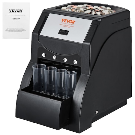 Vevor USD Coin Sorter Coin Counter Wrapper and Roller 300 Coins/min LCD Display 1550