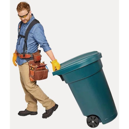 United Solutions 50 Gal. Green Plastic Wheeled Outdoor Trash Can with Lid MTTB0135