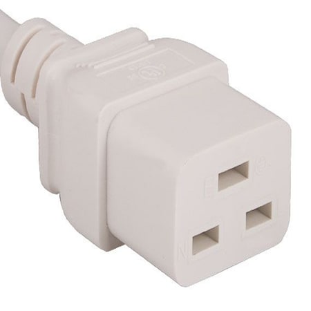 Sanoxy 3ft 14 AWG 15A 250V Power Cord IEC320 C14 to IEC320 C19, White SNX-CBL-LDR-PW134-8203