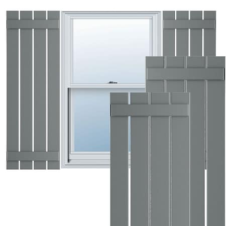 Ekena Millwork True Fit PVC Four Board Spaced Board-n-Batten Shutters, Ocean Swell , 23W x 46H, PR TFP101SBF23X046CH