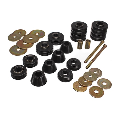 Energy Suspension Body Mount Bushings, Black; Polyurethane 3.4107G