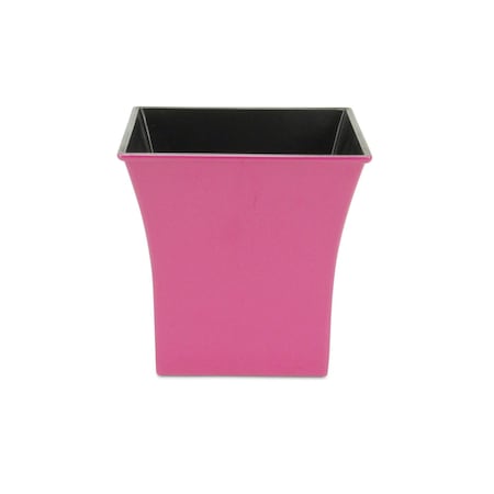 Homeroots 7in Hot Pink Recycled Plastic Indoor Outdoor Square Pot Planter 488276