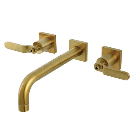 Kingston Brass Two-Handle Wall Mount Tub Faucet, Brushed Brass KS6027KL