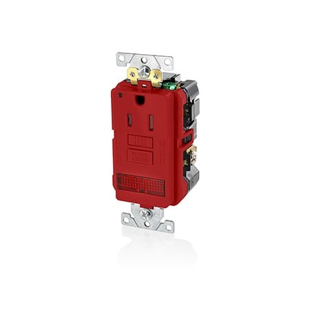 Leviton Self-Test GFCI Receptacle, Combination with Light, 15 Amp, 125 Volt, 5-15R NEMA GFPL1-PLR