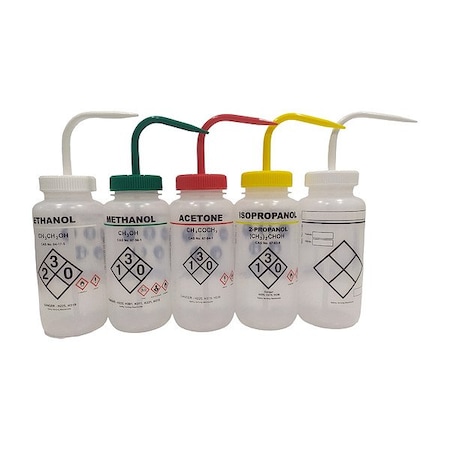Zoro Select Wash Bottle, Plastic, 9.13 in H, PK5 832J91
