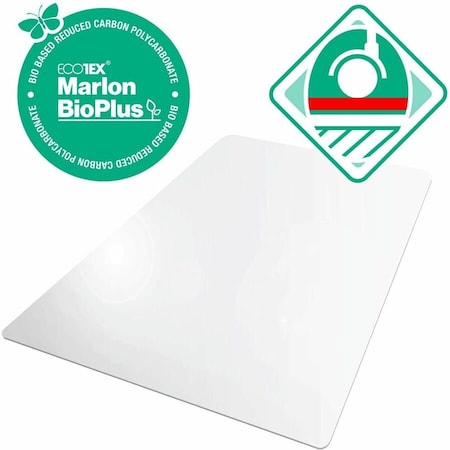 Floortex Ecotex BioPlus Eco Friendly Carbon Neutral Polycarbonate Chair Mat for Hard Floors - 46" x 60" NRCMFLBS0004