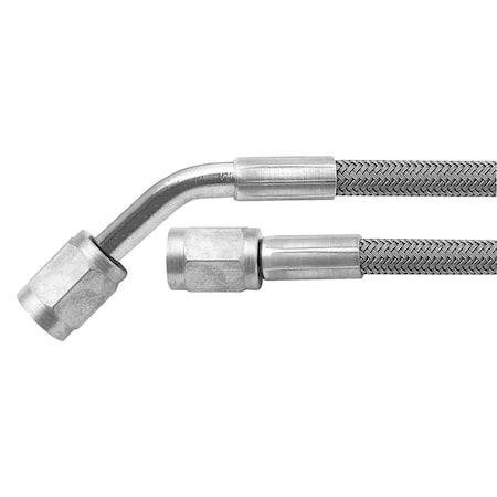 Powerhouse 24 in. -3 AN No. 3 45 deg Straight Braided Brake Line PO3626698