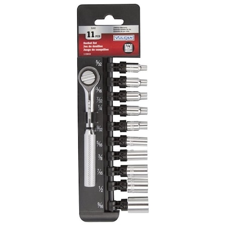 Vulcan Socket Set, Chrome Vanadium Steel, Chrome, 1179019-OG 11PC-2