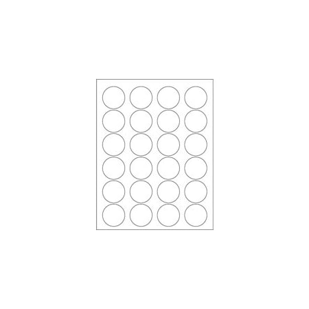 Bubblefast 1.625'' White Circle Laser Labels-24 Labels per Sheet BFLL144