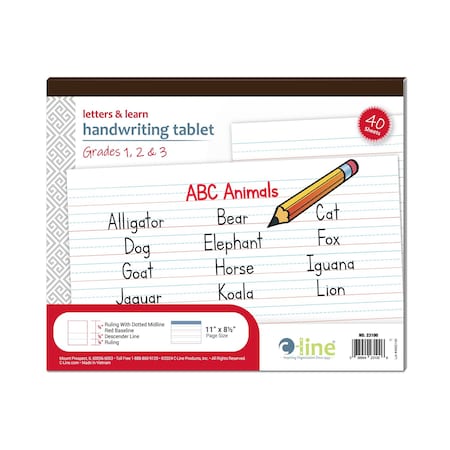 C-Line Products 8-1/2" x 10-1/2" Letters and Learn Handwriting Tablet, 24 EA/CT 23100-CT