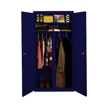 Steel Cabinets Usa Storage Cabinet, 72 in H, 36 in W, Navy, 2 Shelves W-367224DS-N