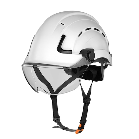 Defender Safety H2-CH Safety Helmet w/ Clear Visor - Type 2 Class C, ANSI Z89 and EN12492 rated, White H2-CH-01V
