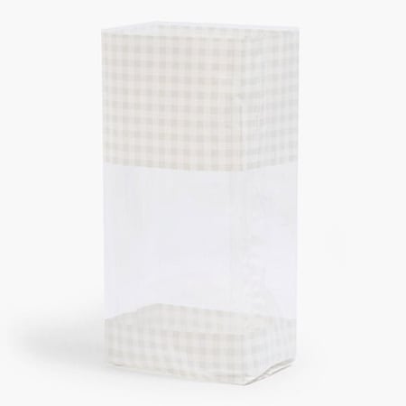 Nashville Wraps Beige Gingham Cello Bags, 5x3x11.75, 100PK C4BBGH
