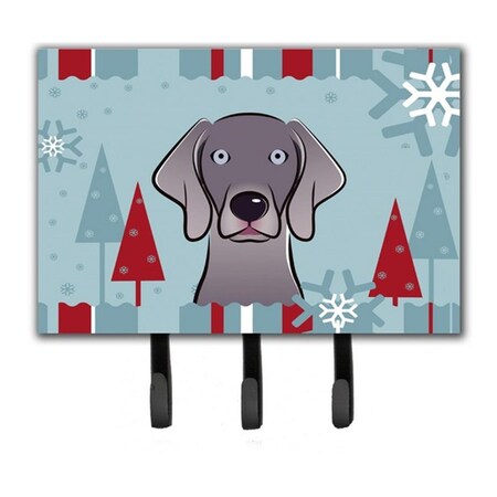 Carolines Treasures Winter Holiday Weimaraner Leash and Key Holder BB1727TH68