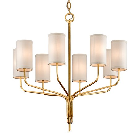 Troy Lighting Juniper 8 Light Chandelier 32.75 In. Gold Leaf F6168-GL