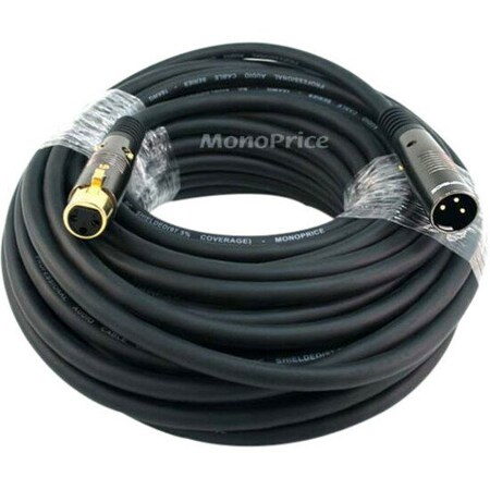 Monoprice 50ft Premier Series XLR Male to XLR Female 16AWG Cable (Gold Plated) 4756