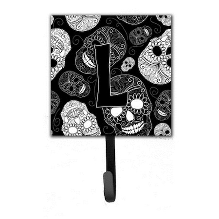 Carolines Treasures Letter L Day Of The Dead Skulls Black Leash and Key Holder CJ2008-LSH4