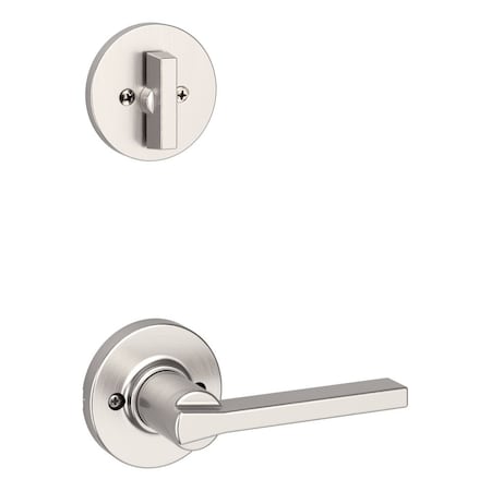 Kwikset Casey Lever with Round Rose Interior Single Cylinder Handleset Trim for Both 800 and 687 966CSLRDT-15.UNIV