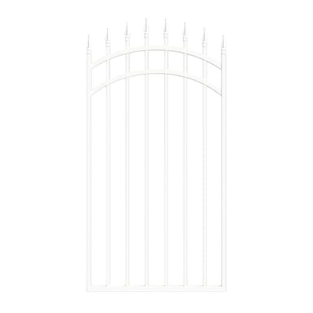 Nuvo Iron 33-in W x 56-in H Glossy Wht Tiger Eye Gate Arched - 36-in W Openings SC Hardware W/Dbl Side Handle ITGA3356GW