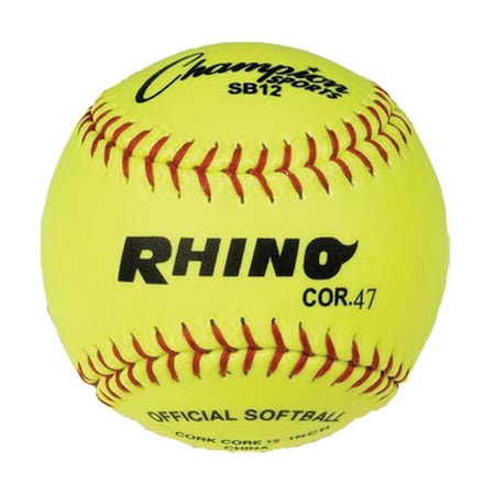 Perfectpitch 12 in. Synthetic leather Cover Softball, Optic Yellow & Red PE3362631