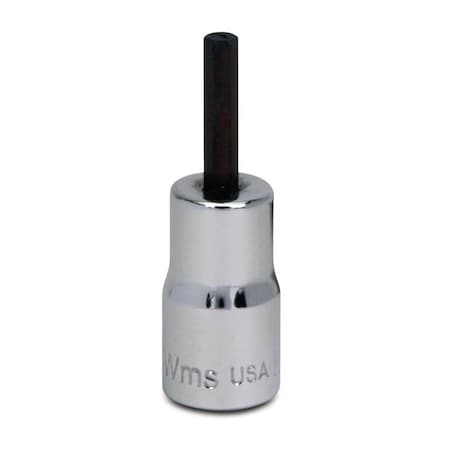Williams 1/4" Dr, 1/8" Size, SAE Hex Bit Socket, 6 Pts, Includes: Not Applicable JHWMA-4A