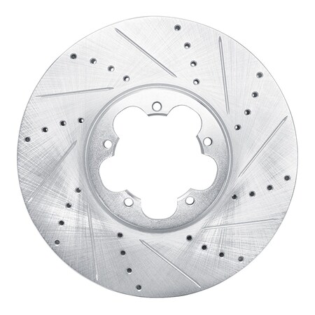 Dynamic Friction Co DFC Brake Rotor - Drilled and Slotted - Silver 631-54232R