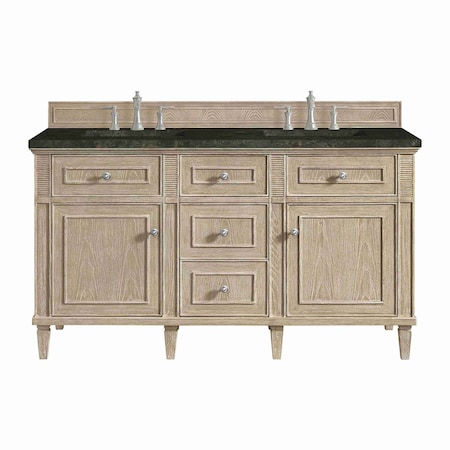 James Martin Vanities Lorelai 60" Double Vanity, Whitewashed Oak, w/ 3 CM Phantome Eclos Top 424-V60D-WWO-3PHT