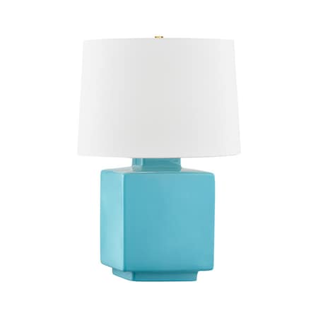 Hudson Valley Lighting Hawley 1 Light Table Lamp 15 In. Aged Brass/ Ceramic Gloss Turquoise L8821-AGB/CTQ