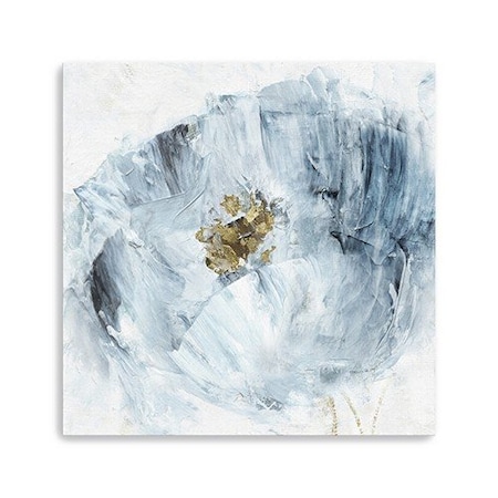Homeroots 30" x 30" Watercolor Abstract Gray Blue Flower II Canvas Wall Art 398918