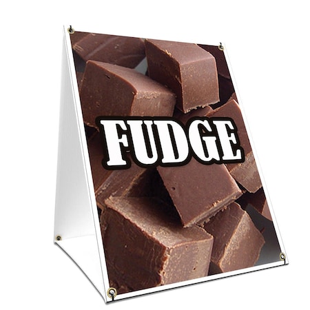 Signmission Fudge, 24 Inch x 18 Inch A-frame Yard Sign, Plastic Sign SBC-1824-Fudge