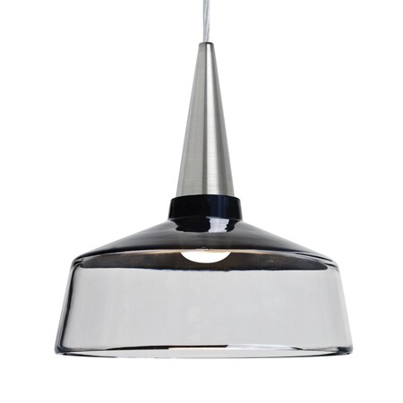 Besa Lighting Besa Baron 10 Pendant, Black/Clear, Satin Nickel Finish, 1x 60W MAX E26 Base 1JT-BARON10BK-SN