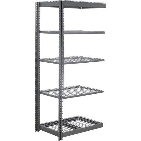 Global Industrial 5 Shelf, Commercial Duty Boltless Shelving, Add On, 48"W x 24"D x 84"H, Wire Deck B3152878