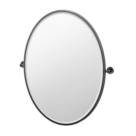 Gatco Glam 33" Framed Oval Mirror, Matte Black 4639XFLG