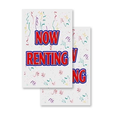 Signmission Now Renting, Vinyl Decals Only 24 Inch x 36 Inch, Vinyl Decal, 2PK DSB-2436-2PACK-Now Renting