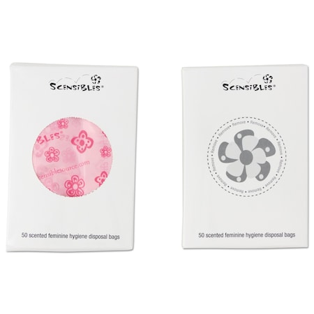 Hospeco Scensibles Personal Disposal Bags, 3.38 in. x 9.75 in., Pink, PK1200, 1200PK SBX50