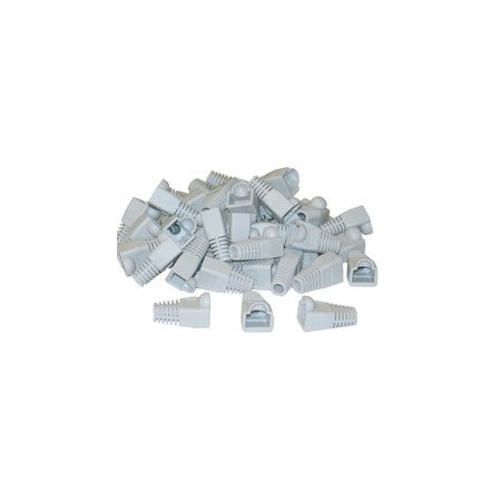 Cable Wholesale RJ45 Strain Relief Boots, Gray, 50PK SR-8P8C-GY