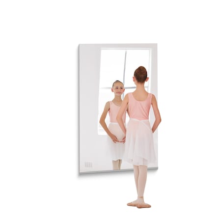 Fab Glass And Mirror Safety-Backed Gym Mirror 1/4in Thick | 47.5x31.5 Wall-Mounted Tempered Glass | Full Body Mirrors GM48x32